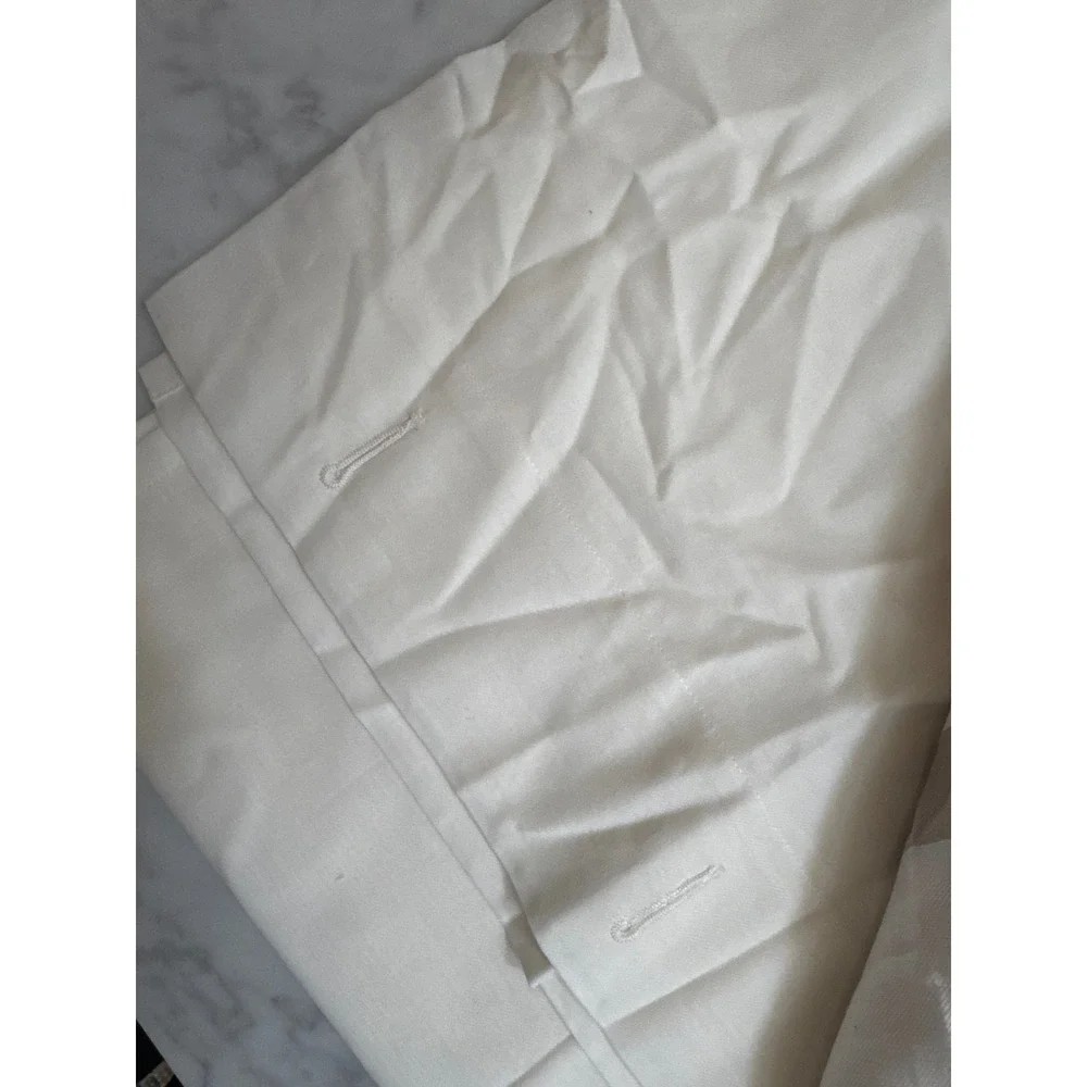 Pottery Barn Modern Farmhouse Striped Shower Curtain White Tan 72x72 Bathroom